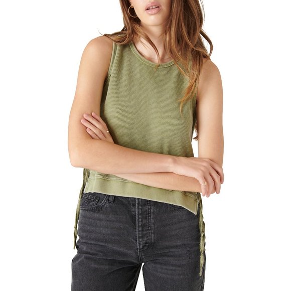 Lucky Brand Tops - Lucky Brand Sleeveless Side Tie Hi-Low Tank - Green